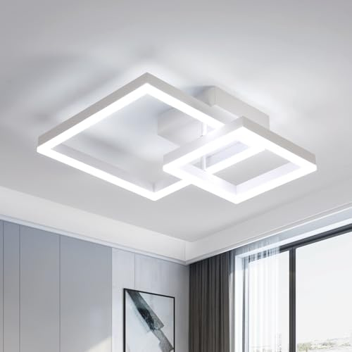 DELIPOP Plafoniera LED Soffitto 36W 4050LM Lampadario Camera da Letto 6500K | Moderna Lampada LED Soffitto Bianco in Acrilico per Soggiorno, Sala da Pranzo, 52cm