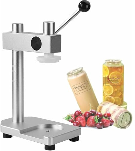 WEIZIIA Aluminum Manual Capping Machine, Manual Can Sealer Machine for Jars and Bottles, Jars Press Sealing Tool, For Plastic Tin Can, For Jars Height 30-170mm, Diameter 5.1cm/2 in Silver