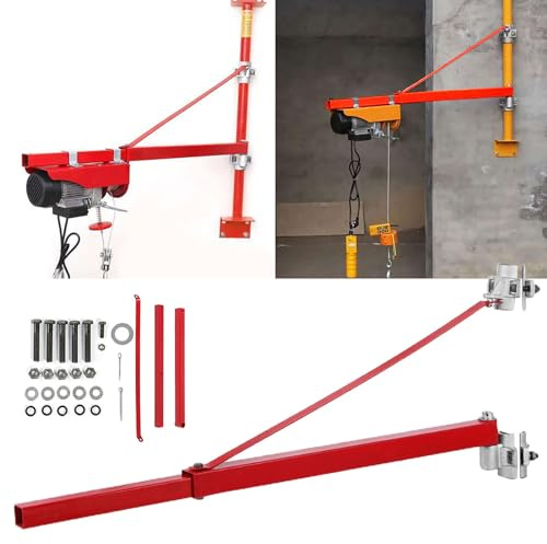 Oumefar Elektrischer Hebezeughalsarm, 600 Kg Ladungskapazität Wandmontage Jib Crane Telescoping -Gerüstmontage Hebepastklasse für Industriekonstruktion und Lagergebrauch