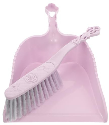 WRITWAA Plastic Mini Broom and Dustpan Purple Compact Desktop Cleaning Tool for Home Dormitory Bookshelf and Cabinet Use Household Supplies
