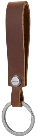 KEEPO LINK EDC Leather Keychain Strap with Titanium Key Ring for Car | Key Chain Holder for Key Fob, for Men & Women, Detachable Ti Screw & Bolt, Everyday Carry