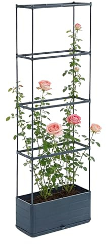 Maceta de tomate | Torre de cultivo vertical | Maceta de tomate con enrejado – para jardín, exterior, interior, invernadero, patio, balcón, terraza, porche, solárium, apartamento