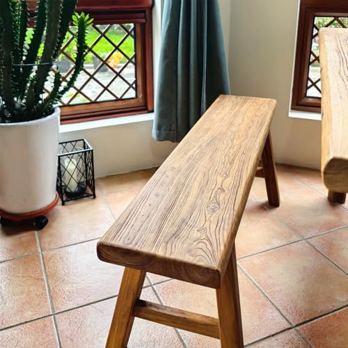 Rytgdxss Holzbank 80 cm Sitzbank ohne Rückenlehne Gästebank,Sitzmöbel, für Esszimmer,Flur,Küche,Schlafzimmer,Bad & Garten,Robust und Stabil,Einfach zu Montieren-80 * 26 * 45cm