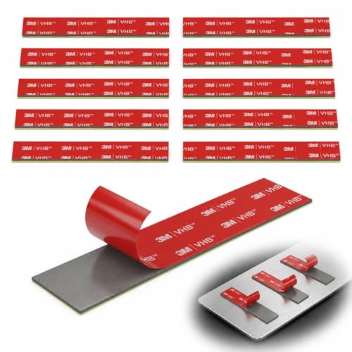 Number Plate Sticky Pads 10 Pcs VHB Double Sided Foam Adhesive Pads Heavy Duty Number Plate Tape Weather Resistant for Car Registration and Licence Plates