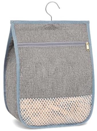 Peg Bag with Zipper, Hanger Hook, Large Peg Basket for Washing Line