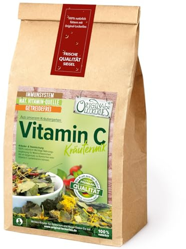 ORIGINAL LECKERLIES® Vitamin C Kräutermix 250g, ***Premium Qualität*** Kaninchenfutter, Nagerfutter, Meerschweinchenfutter, Naturprodukt für Nager mit Kräutern