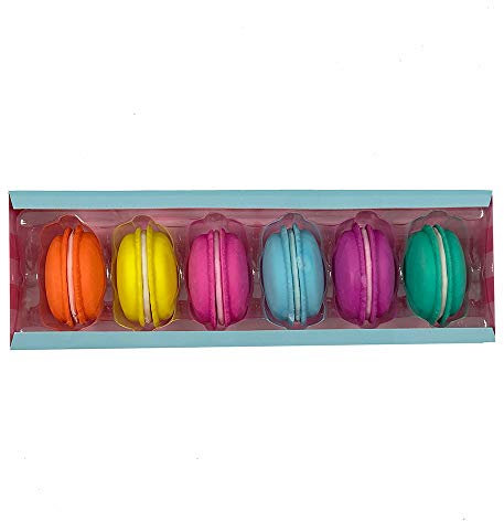 Tinc, Set di 6 gomme Macaron, Gomma per Scuola e Ufficio, Design Divertente e Funzionale, Cartoleria Colorata, Accessorio Originale Non Commestibile, Cartoleria Unica