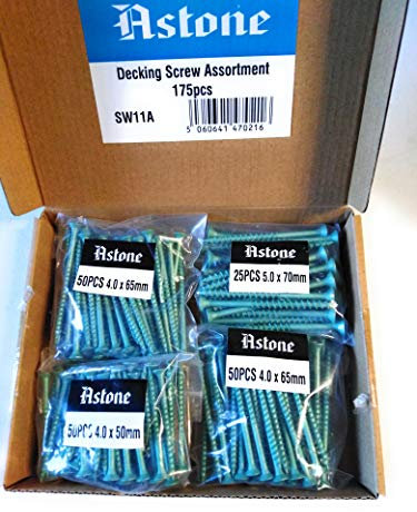 175 pc Astone Decking Screw Assortment (50mm, 65mm and 70mm)