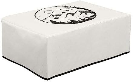 kwmobile Cover kompatibel mit HP DeskJet 2755e / DeskJet 2720e / 2710e / 2820e / 2721e - Tasche Hülle Drucker - Staubschutzhülle Schutzhaube Schutzhülle - Schwarz Weiß Relax in mountains