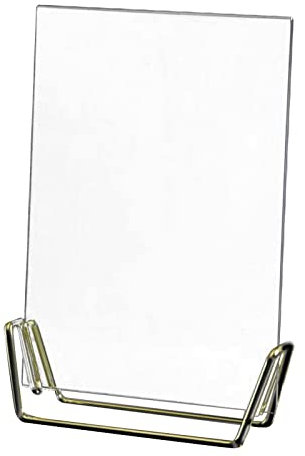 Duiaynke Tischrahmen, Acrylplatte und Metallsockel, vertikal gerahmt, Foto-Desktop-Dekoration, Hochzeitsgeschenk, Display (Golden)