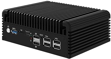 HUNSN Micro Firewall Appliance, Mini PC, PFSense, Mikrotik, OPNsense, VPN, Router PC, Intel Alder Lake-N 12th Gen N100, RJ46, 6 x 2.5GbE I226-V, 2 x HDMI2.1, TF, Type-C, 16G DDR5 RAM, 512G SSD