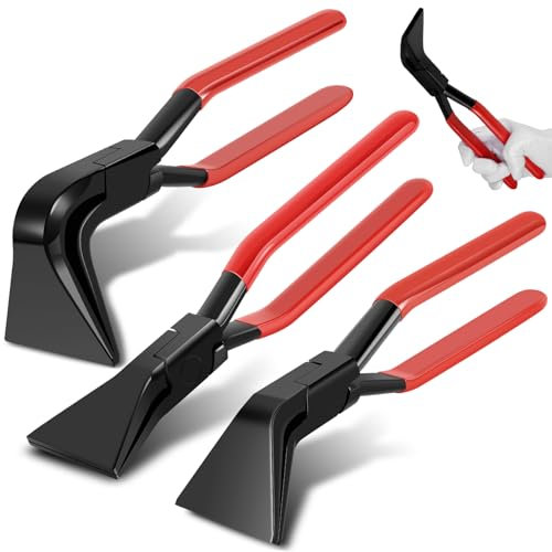 Lot de 3 pinces pliantes à tôle - En acier au carbone - Droites - Coudées à 0° - 45° et 90° - Pour couvreurs, plombiers