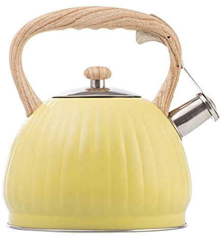 1 hervidor de agua con silbido para té, cocina de acampada, cocina de inducción, tetera eléctrica, tetera de hierro, calentador de inducción, olla con mango de madera, herramientas pequeñas de acer