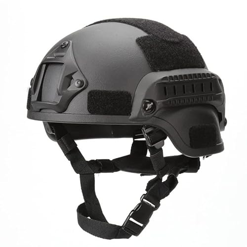 Koyheng Casco Táctico Mich 2000, Casco Airsoft ACH Ajustable con Protección para los Oídos, Soporte NVG Frontal y Riel Lateral