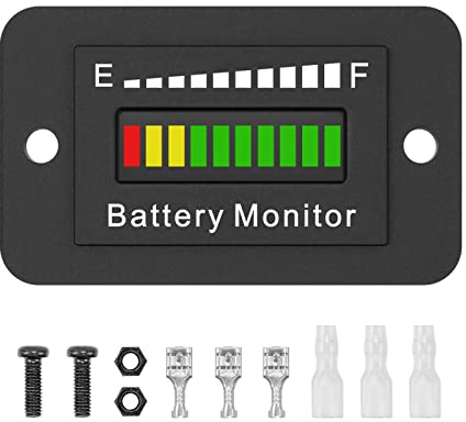 Batterieanzeige, IPX65 wasserdicht Batterie Monitor Spannungsanzeige 12V 24V 36V 48V 60V 72V Batterie Kapazität Messgerät für Golf CART Yamaha Club CAR EZGO Stacking Machine Motorcycle Wohnmobil