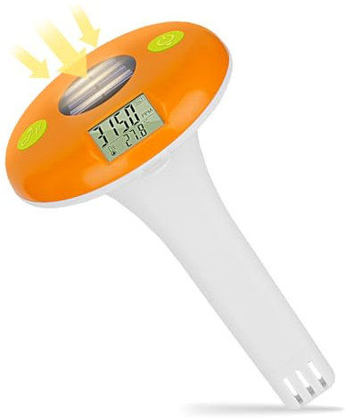 UIUZMAR Misuratore di Sale Solare per Piscine, Termometro Galleggiante Misuratore di Salinità per Piscine di Acqua Salata, Tester Digitale di Salinità e Temperatura per Jacuzzi, Acquario