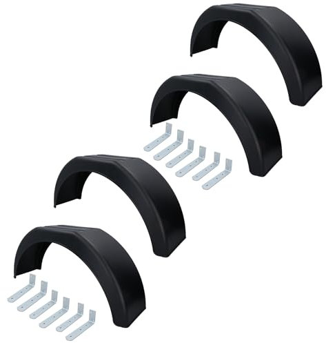 AB Tools 4 x 14 Zoll Kunststoff Anhänger Kotflügel Radlauf Kotflügel Kotflügel + 12 x Befestigungsklammern