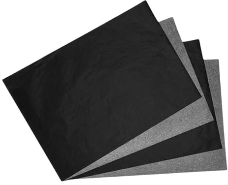 50 Blatt Pauspapier,Transferpapier,Kohlepapier,Durchschlagpapier,Schnittmusterpapier,Graphitpapier,Abpauspapier,Tracing Paper,Architektenpapier,A4 Durchschreiben für Holz,Leinwand & Keramik (Schwarz)