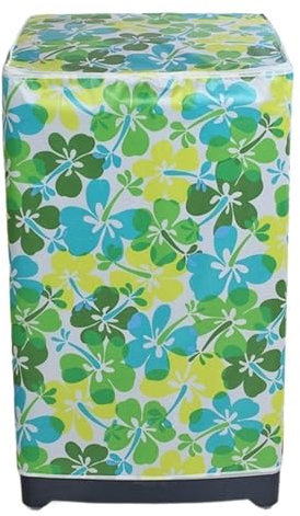 IAEXUOQC Housse pour Machine à Laver Housse de Protection Universelle for Machine à Laver, en Tissu Oxford imprimé Floral, imperméable, Protection Solaire, 2 pièces pour ExtéRieur(Green5kg)