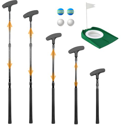 Adjustable Golf Putter, Two-Way Kids Putter for Right & Left Handed, Mini Golf Set for Youth & Junior - Kids Golf Clubs with 4 Golf Balls & Cup with Flag, Golf Putters for Men for Golfer