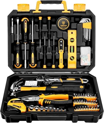 Home Tool Kit Complete Tool Set - 138 Piece DIY Hand Toolbox Sets for Men Women - with Socket Wrench & with Hammer, Pliers, Screwdrivers & Box Case