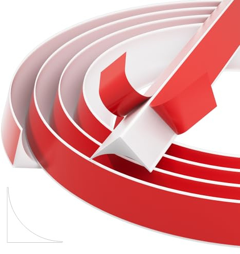 5M Flexible Silicone Quadrant Trim Coving for Ceilings,White (15x20mm) | Self-Adhesive Moulding Skirting Board Trim,Beading for Laminate Flooring, Walls,Tile Edging, Caulk Strip for Kitchen Shower