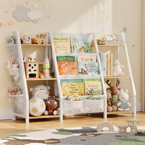 GoTiling Kinder Bücherregal Kinderzimmer Spielzeug Regale: Offenen Aufbewahrungsregal mit 6 Fächer - Kleinkinder Display Bücher Möbel, Kindergarten, Spielzimmer