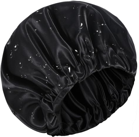 Mabor Shower Caps for Women, Luxury, Reusable-Double Layer Waterproof Washable & Adjustable Size,Large Lined Shower Cap for All Hair Styles