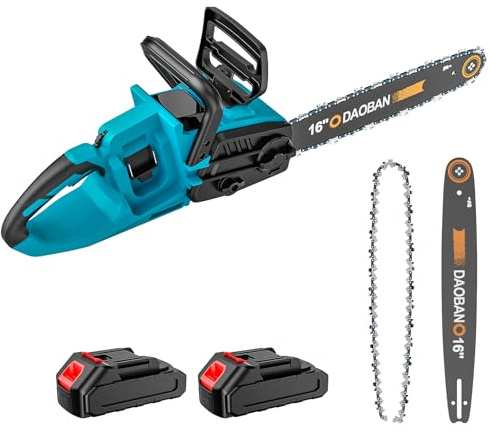 Motosierra con batería para motosierra eléctrica Makita de 18 V, 16 pulgadas, longitud de corte de 405 mm, 1500 W sin escobillas, batería, motosierra para carpintería y jardín (2 baterías)