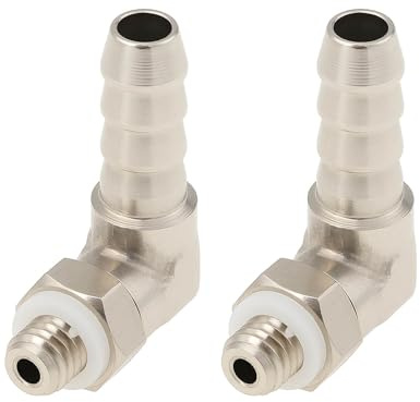 SG Store Raccordo Portagomma da 6 Mm 2 Pezzi in Rame Nichelato Filettatura Maschio M6x1 per Linee di Aria Acqua Carburante E Gas