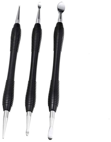 SUPVOX Set 3 Utensili per Intaglio Pelle in Acciaio al Carbonio Bulino Artigianale Testa Conica e Ganci per Incisioni Profonde Strumenti per Timbri e Sculture per Lavorazione Fai da