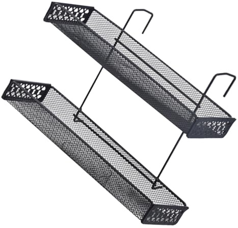 HIAKDOFT Portavasi da Balcone Sospeso in Metallo Nero Mensola Espositiva per Vasi di Fiori Supporto per Ringhiera Portafiori da Appendere per Balcone e Giardino Adatto per Piante