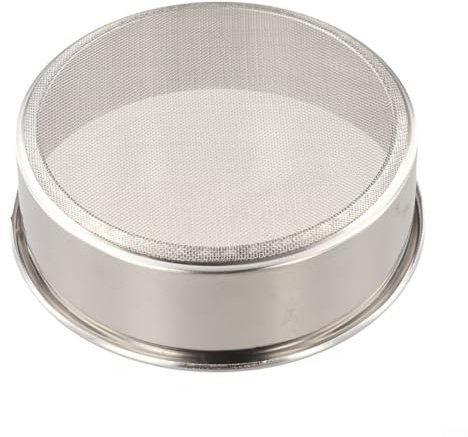 Setaccio per farina, setaccio per farina in acciaio inox con 40 maglie a maglia fine per cottura, setacciare farina, zucchero, setaccio rotondo da cucina (B)