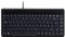 Perixx 10761 PERIBOARD-409 H, Mini Tastatur mit 2x USB Hubs - 1,80 Meter Kabel mit USB Stecker - Klavierlack - QWERTZ DE Layout - Schwarz