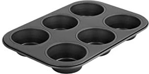 Zenker Stampo Muffin/Cup Cake a 6 Impronte Ø7cm, Black Metallic, Rivestimento Antiaderente (Colore: Nero), quantità: 1 Pezzo