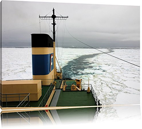 énorme navire dans la glace Toile, XXL photos complètement encadrée avec de grandes images de coin, art impression sur la photo murale avec cadre, moins cher que la peinture ou une peinture à l'huile, pas une affiche ou bannière