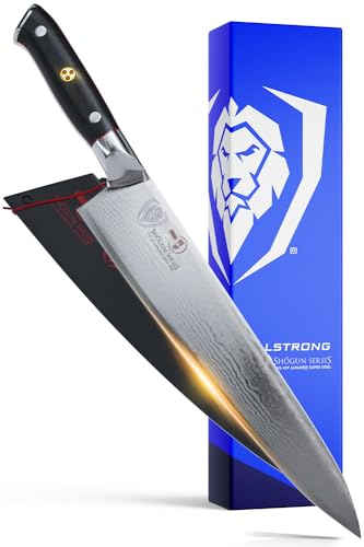 Dalstrong Couteau de Chef - 9.5 - Série Shogun - Damas - AUS-10V Japonais Super Steel - Poignée G10 Noire - Avec Gaine