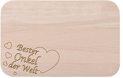 'Desayuno/tabla de desayuno con grabado Mejor tío del mundo como regalo – de madera – Idea regalo ideal para cumpleaños o Navidad