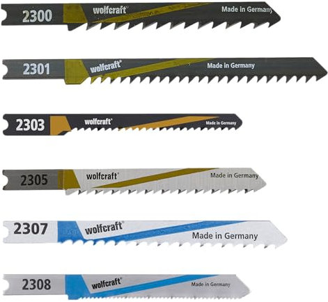 Wolfcraft 2356000 Stichsägeblätter-Set, 10-teilig, U-Schaft