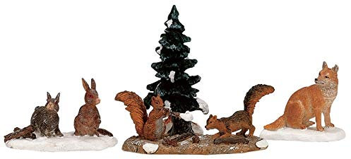 Lemax Deko-Figuren Weihnachtskollektion, 4-teiliges Set, Motiv Waldtiere