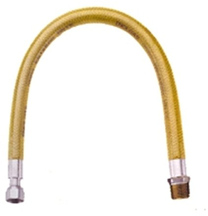 Enolgas Tubo per Gas Flessibile Filetto 1/2 Maschio-Femmina, Acciaio Inossidabile AISI 316, Oro, 150 cm, 10 Bar, 1 Pezzo