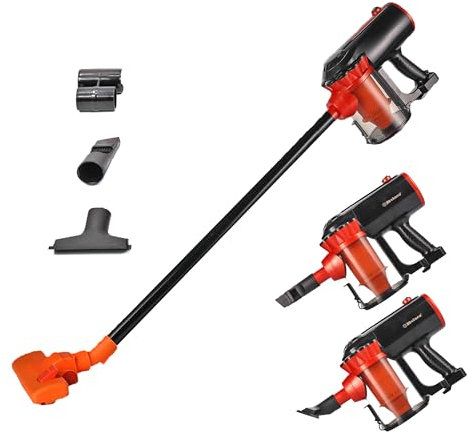 Belaco Corded Upright vacuum cleaner black and orange 600W 3 in 1 Stick handheld hoover bagless HEPA and Multi cyclonic function hoover portable and light weight