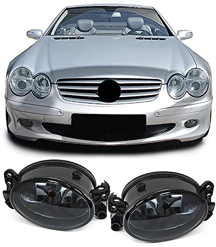 Carparts-Online Klarglas Nebelscheinwerfer Set Schwarz Smoke für Mercedes W204 W164 W463 W211