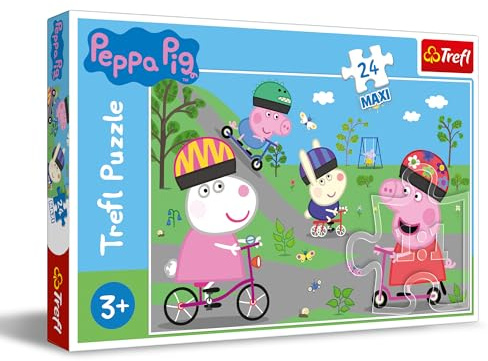 Trefl, Puzzle, Aktiver Peppa Tag, Peppa Pig, 24 Maxiteile, für Kinder ab 3 Jahren
