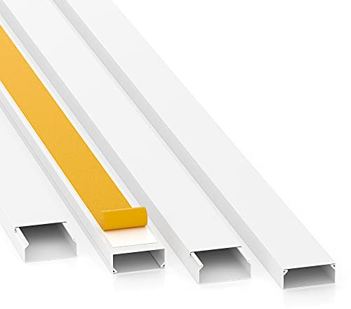 CILSON Kabelkanal, 40x16 mm, 4x1 m, Weiß, selbstklebend | PVC, UV-beständig, Innen & Außen, 4 Stangen à 1 m = 4 m, Made in Germany