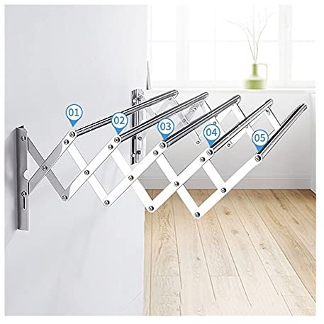 LLLD Wandtrockner Klappbar Wandwäschetrockner Ausziehbarer Wäscheständer Platzsparender Trockner Wäschetrockner Für Die Wand Für Den Waschraum (Size : 60cm/23.6in)