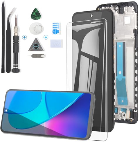 RongZy para Xiaomi Redmi Note 11/2201117TG/2201117TI/2201117TY/2201117TL LCD+Pantalla Táctil Digitalizador Asamblea Reemplazo +Reparación Herramientas(Negro)