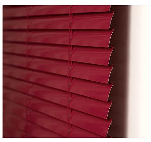 PFCDZDU Aluminium-Jalousien, Innenlichtsteuerungsrollo, Fenstervorhang, Verdunkelung, Privatsphäre, horizontaler Verschluss für Heimbüro-Dekoration, 5 Farben (Farbe: Rot, Größe: 1 x 2 m)