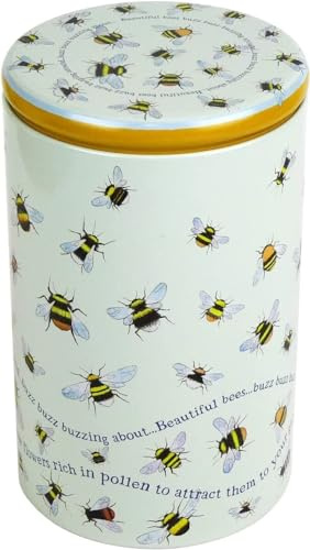 Emma Ball Buzzing Bees Round Metal Storage Tin Height 16.5 cm (6.5) by Eric Heyman