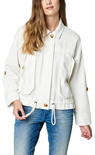 [BLANKNYC] Womens Luxury Clothing Linen Utility Jacket with Pockets, Comfortable & Stylish Coat, Great Catch, Medium